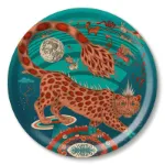 Bild von Emma J Shipley Snow Leopard/teal Tray Ø 39 - Jamida of Sweden