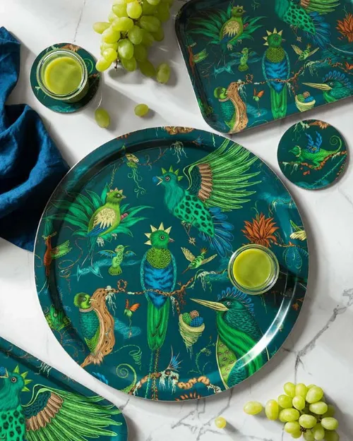 Bild von Emma J Shipley Quetzal/teal Tray Ø 39 - Jamida of Sweden