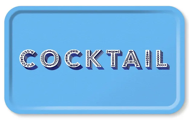 Bild von Asta Barrington Cocktail / blue Tray 53x32cm - Jamida of Sweden