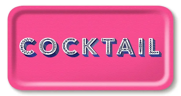 Bild von Asta Barrington Cocktail / bright pink Tray 43x22cm - Jamida of Sweden