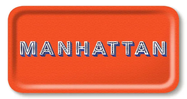 Bild von Asta Barrington Manhattan / orange  Tray 43x22cm - Jamida of Sweden