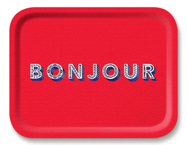Bild von Asta Barrington Bonjour/red Tray 36x28cm - Jamida of Sweden