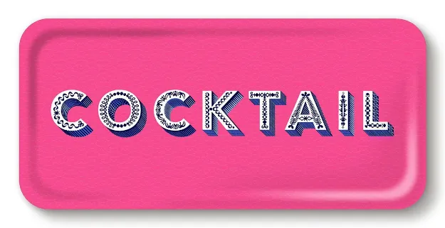 Bild von Asta Barrington Cocktail / bright pink Tray 32x15 - Jamida of Sweden