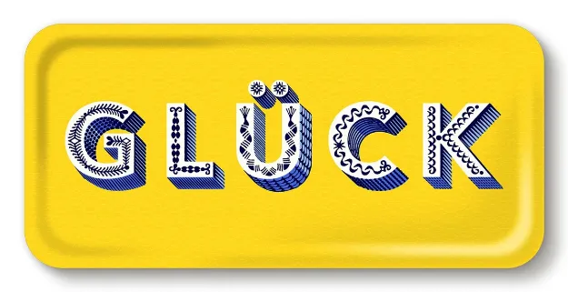 Bild von Asta Barrington Glück / yellow Tray 32x15 - Jamida of Sweden