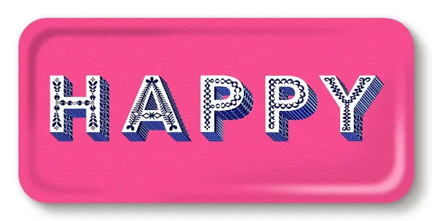 Bild von Asta Barrington Happy / bright pink Tray 32x15 - Jamida of Sweden