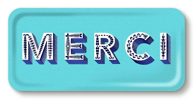 Bild von Asta Barrington Merci / aqua Tray 32x15 - Jamida of Sweden