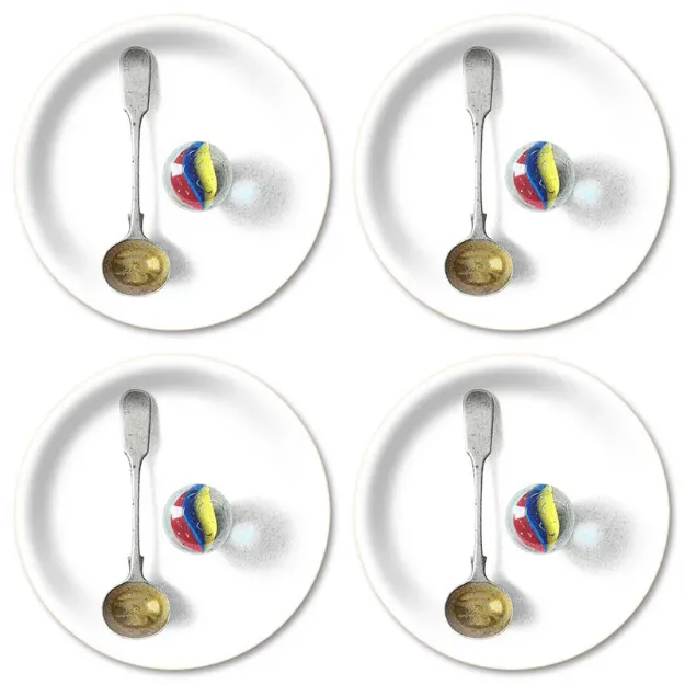 Bild von Michael Angove Cutlery/white Coaster 4 pcs Ø 11 - Jamida of Sweden