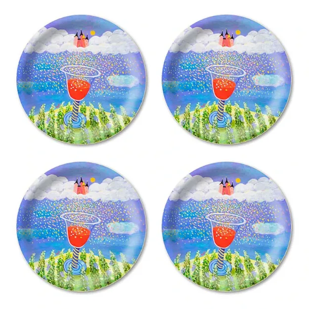 Bild von Bessie Johanson Wine glas Coaster 4 pcs Ø 11 - Jamida of Sweden
