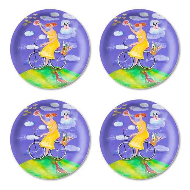 Bild von Bessie Johanson On the top of the hill Coaster 4 pcs Ø 11 - Jamida of Sweden
