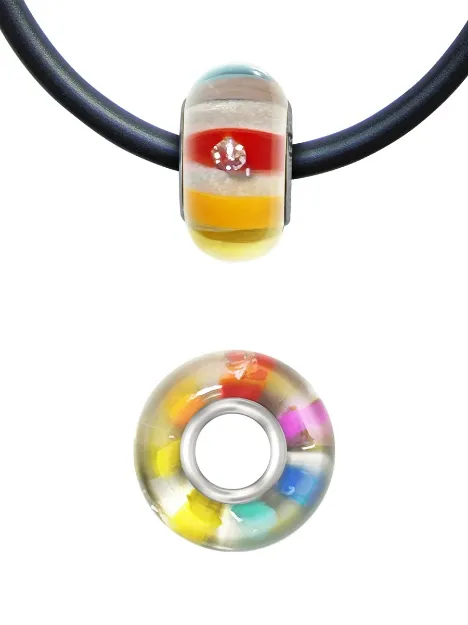 Bild von LichtWesen Bead Flirt / bunte Streifen mit Zirkonia