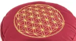 Bild von Blume des Lebens Meditationskissen rot