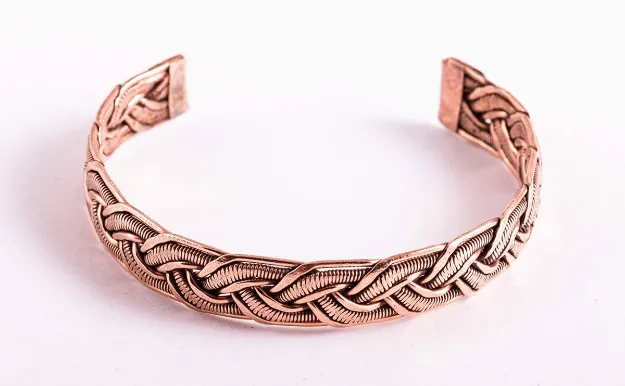 Bild von Kupfer-Armreif geflochten, 12 mm breit