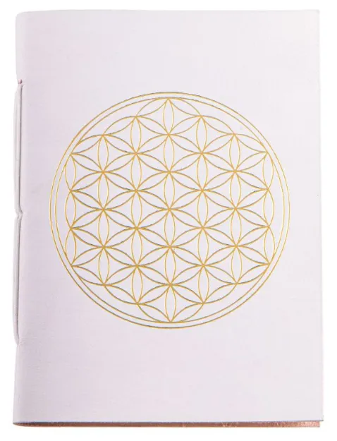 Bild von Schreibbuch Lebensblume weiss/gold