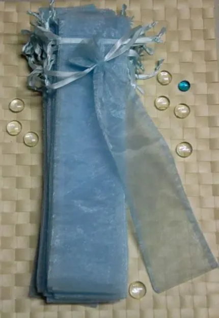 Bild von Organzabeutel für Räucherstäbchen blau, 8x34 cm