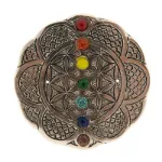 Bild von Blume des Lebens mit Chakraglassteinchen