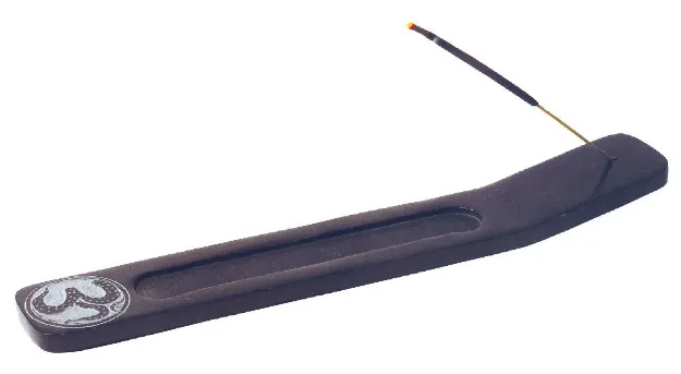 Bild von Räucherstäbchenhalter OM Black Stone graviert 25 cm x 4 cm