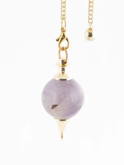 Bild von Pendel, Messing mit Amethyst-Kugel
