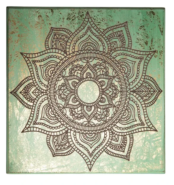 Bild von Energieplatte Mandala Türkis/Gold