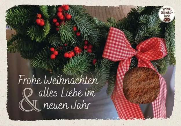 Bild von Schokokarte - Frohe Weihnachten und alles Liebe imneuen Jahr