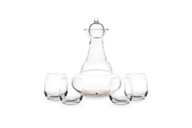 Bild von Set Karaffe Alladin 1,3l + 4 Trinkgläser Mythos - Gold - Blume des Lebens