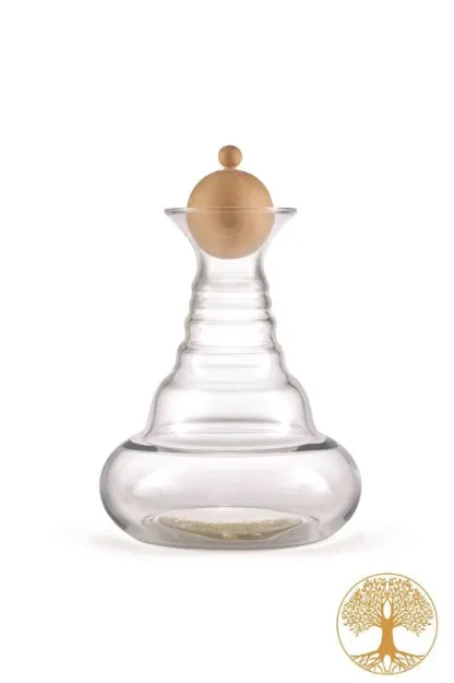 Bild von Karaffe Alladin 1,3l Gold - Lebensbaum - Zirbenholzstöpsel - mundgeblasen