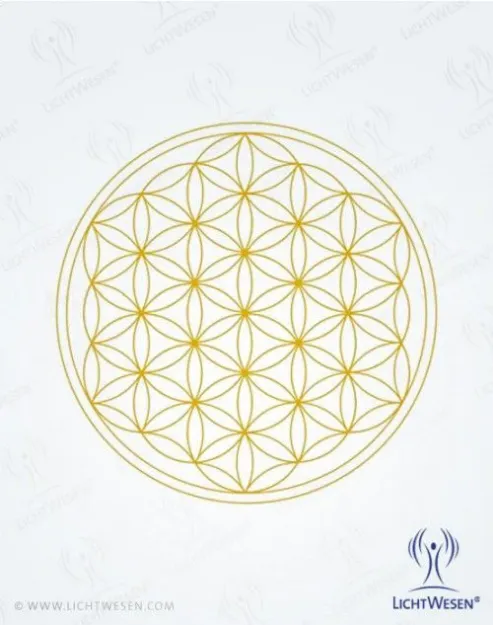 Bild von LichtWesen Kristall-Lichtlampe Maglite Blume des Lebens Einsatz, gold