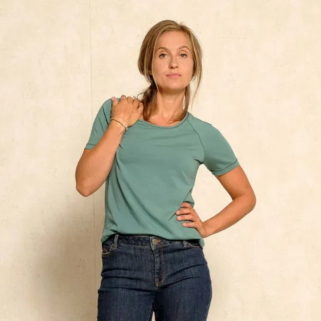 Bild von Shirt Raglan OM Herz in grün von The Spirit of OM