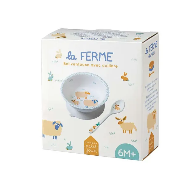 Bild von schale mit saugboden und löffel la ferme, VE-3