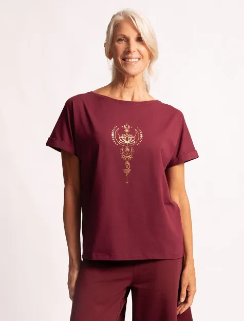 Bild von Shirt Eka Padma in tiefrot von The Spirit of OM