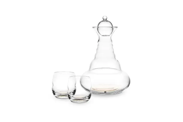 Bild von Set Karaffe Alladin 1,3l + 2 Trinkgläser Mythos - Gold - Blume des Lebens