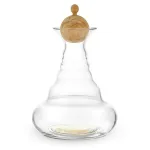 Bild von Karaffe Alladin 1,3l Gold - Blume des Lebens - Olivenholzstöpsel - mundgeblasen