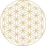 Bild von Karaffe Alladin 1,3l Gold - Blume des Lebens - Olivenholzstöpsel - mundgeblasen