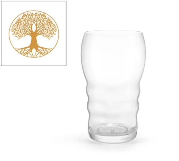 Bild von Trinkglas Galileo Gold - Lebensbaum 0,5l - mundgeblasen