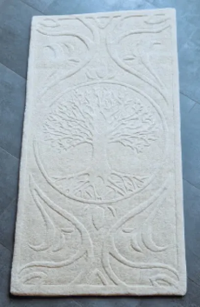 Bild von Handgetufteter Teppich Läufer - kleiner Lebensbaum - Natur