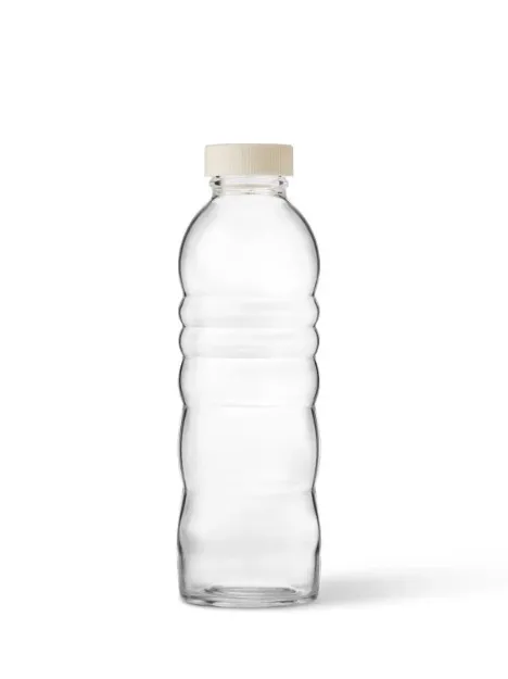 Bild von Trinkflasche aus Glas Pure - Blume des Lebens 0,5l - mundgeblasen