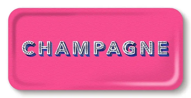 Bild von Asta Barrington Champagne / bright pink Tray 32x15 - Jamida of Sweden