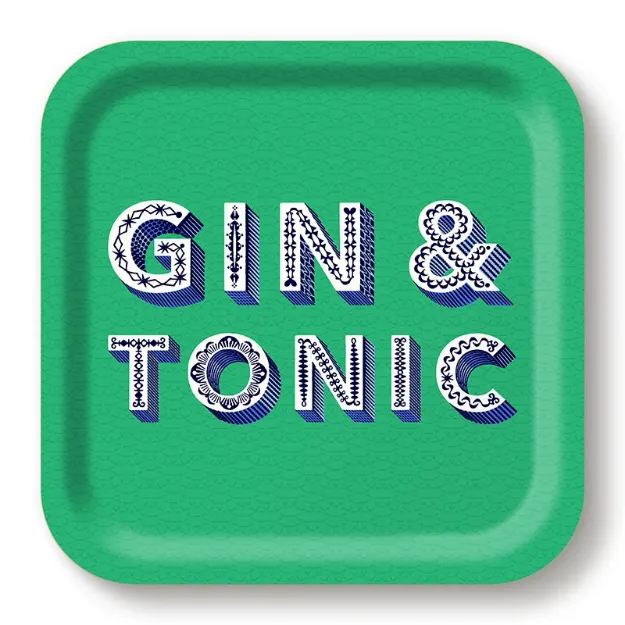 Bild von Asta Barrington Gin & tonic/green Tray 20x20cm - Jamida of Sweden