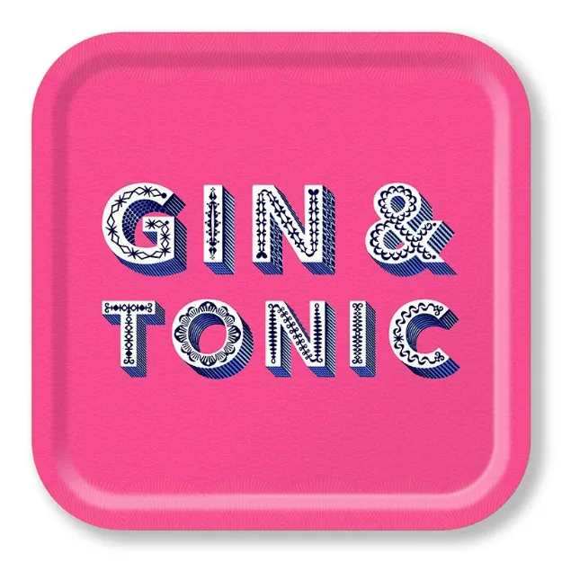 Bild von Asta Barrington Gin & tonic/bright pink Tray 32x32 - Jamida of Sweden