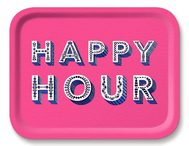Bild von Asta Barrington Happy Hour / bright pink Tray 36x28cm - Jamida of Sweden
