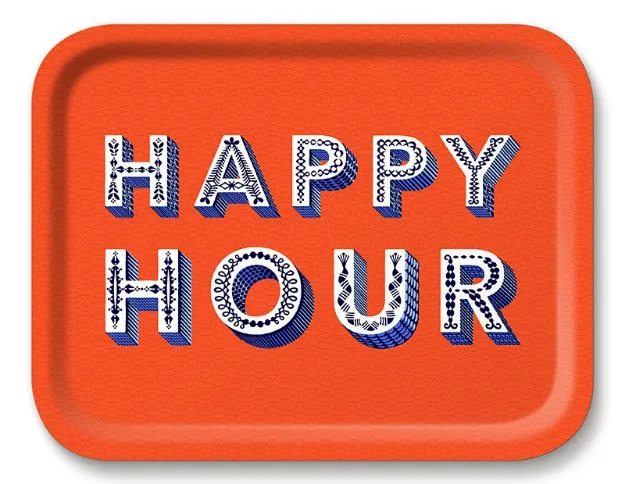 Bild von Asta Barrington Happy Hour / orange Tray 36x28cm - Jamida of Sweden