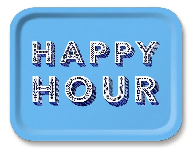 Bild von Asta Barrington Happy Hour / sky blue Tray 36x28cm - Jamida of Sweden