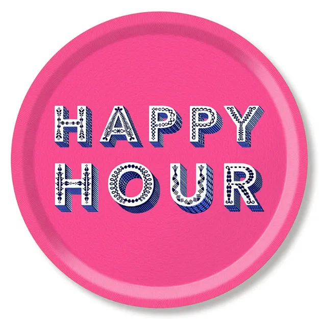 Bild von Asta Barrington Happy Hour / bright pink Tray Ø 39 - Jamida of Sweden