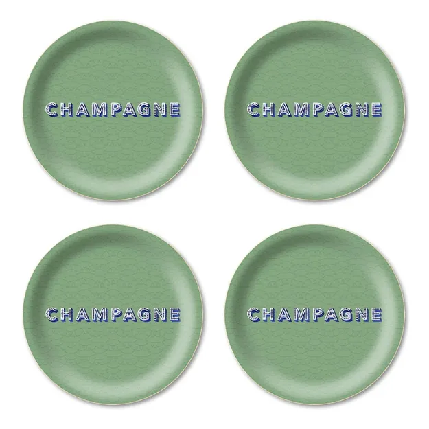 Bild von Asta Barrington Champagne/ sage green Coaster Coaster 4 pcs - Jamida of Sweden
