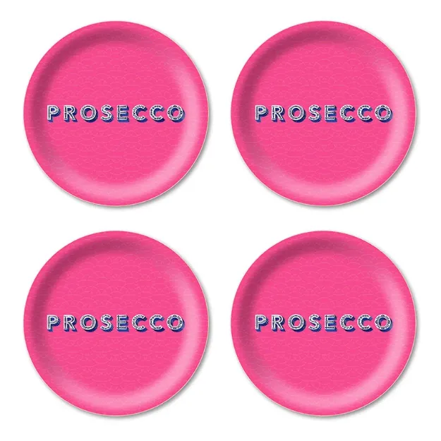 Bild von Asta Barrington Prosecco / bright pink Coaster Coaster 4 pcs - Jamida of Sweden