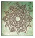 Bild von Energieplatte Mandala Türkis und Gold