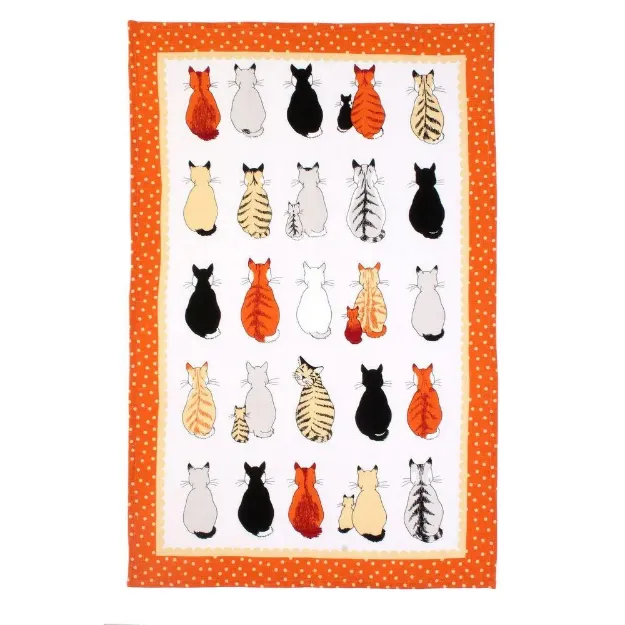 Bild von Cats In Waiting Cotton Tea Towel - Ulster Weavers