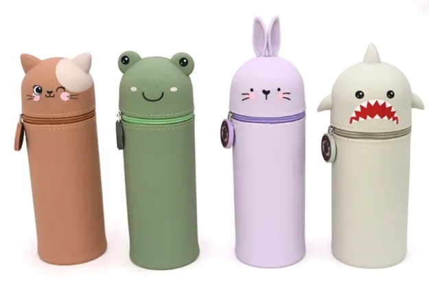 Bild von Silikon Federmäppchen Sweet Animals 12 Stk assortiert, Hai, Katze, Hase, Frosch