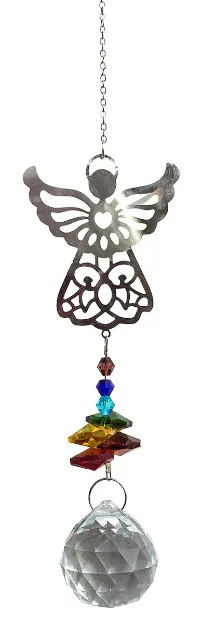 Bild von Suncatcher Angel Edelstahl mit 30mm Kristallkugel 5x35cm