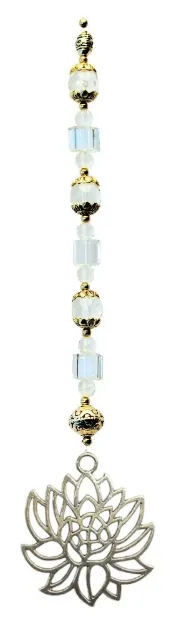 Bild von Suncatcher Lotus Metall 4cm mit 6 transparenten Glaselementen 60cm