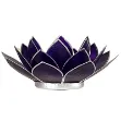 Bild von Lotus Teelichthalter violett 7. Chakra mit Silberrand